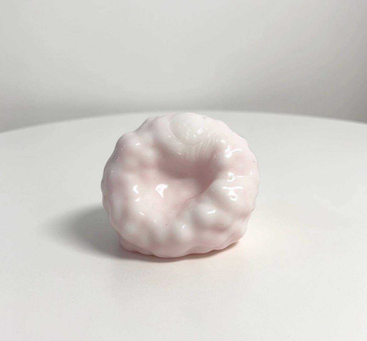 Pink and white bead ball